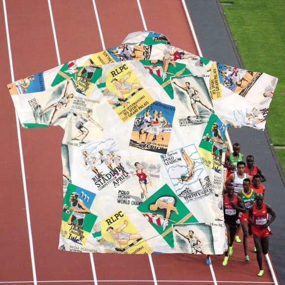 Vintage 1992 Polo Ralph Lauren RLPC Stadium button down shirt size L - Picture 2 of 6